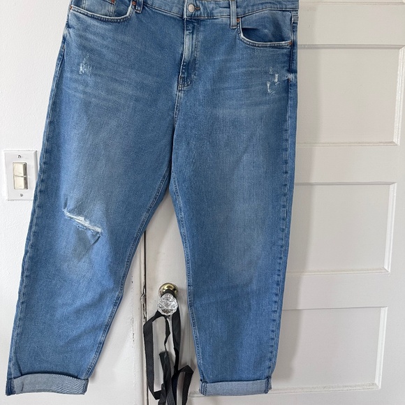 M&S light blue distressed boyfriend jeans — relaxed fit, casual staple. - Picture 2 of 4